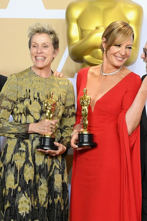 <p>Sam Rockwell, winner of Best Supporting Actor for <em>Three Billboards Outside Ebbing, Missouri</em>,&nbsp;Frances McDormand, winner of Best Actress for <em>Three Billboards Outside Ebbing, Missouri</em>, Allison Janney, winner of Best Supporting Actress&nbsp;for <em>I, Tonya</em>, and Gary Oldman, winner of Best Actor for <em>Darkest Hour</em>. (Photo by Steve Granitz/WireImage)</p>