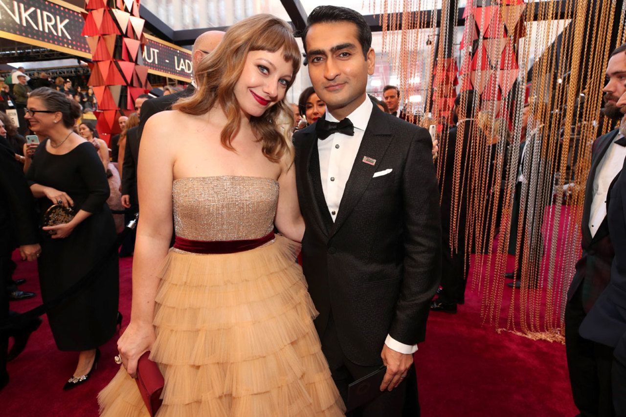 Kumail Nanjiani (R) and Emily V. Gordon attend the 90th Annual Academy Awards at Hollywood & Highland Center on March 4, 2018 in Hollywood, California. (Photo by Christopher Polk/Getty Images)