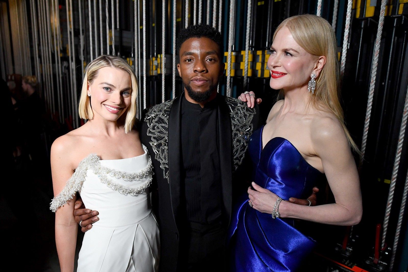 <p>Margot Robbie, Chadwick Boseman and Nicole Kidman attend&nbsp;the 90th Annual Academy Awards at the Dolby Theatre on March 4, 2018 in Hollywood, California. (Photo by Matt Petit/A.M.P.A.S via Getty Images)</p>