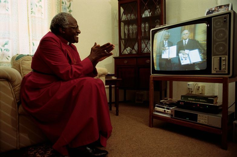 Archbishop Emeritus Desmond Tutu at work